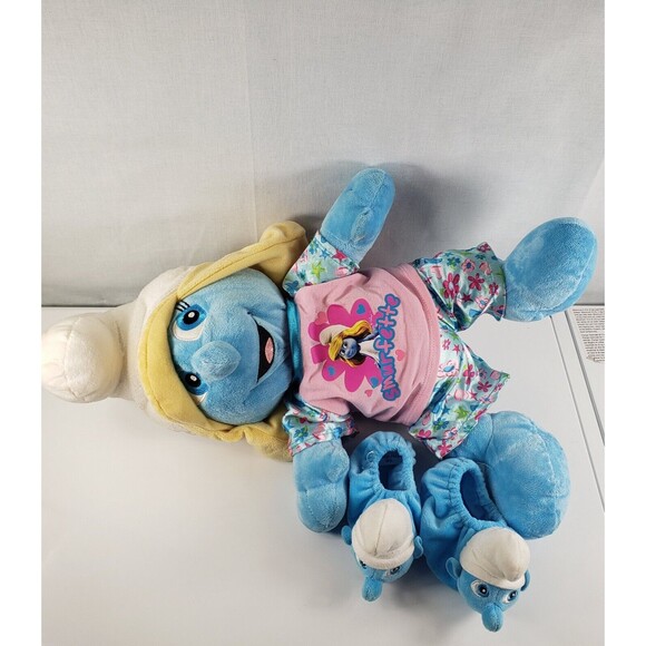 Build-A-Bear BAB Smurfette BAB Smurfette Plush With Pajamas & Smurf Slippers - Picture 8 of 16